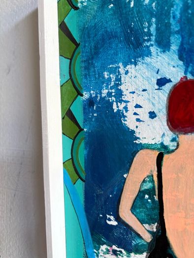 Original Art Swim Art Sea Swim Art Deco Style