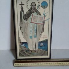 religious icon on board, St Columcille