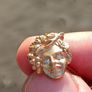 A Stunning pair of Mid Nineteenth Century Gilt Silver Cufflinks with Diamond Eyes Image 3
