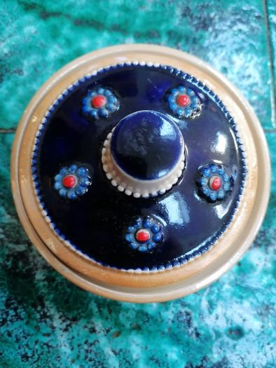 Vintage West german ceramic lidded dish