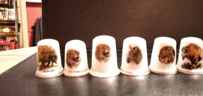 Collection of Assorted Bone China  Animal Themed Thimbles