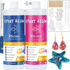 NEW SALE | Epoxy Resin High Gloss - 16OZ Crystal Clear Epoxy Resin Kit, Upgrade Formula, Self Leveling Resin