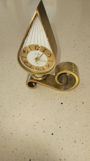 Swiza Flame Brass Candlestick Alarm Clock 1950's
