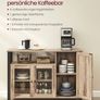 Kitchen Sideboard Storage Cabinet With Glass Doors Rustic Industrial Furniture Image 3
