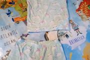 M&amp;S mint green cat short pj