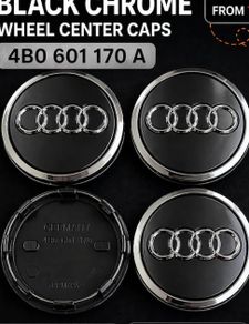 Audi Black and chrome Center Caps - new