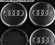 Audi Black and chrome Center Caps - new