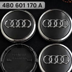 Audi Black and chrome Center Caps - new