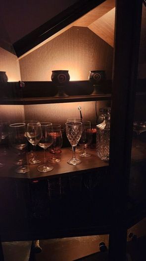 Glass Cabinet with lights, comes in two halves for easy transport