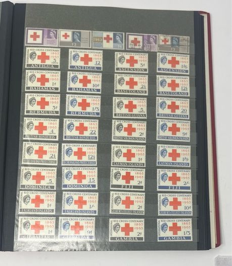 Collection: Thematic Red Cross, Malaria and For Young People stamps mainly used however some mint noted along with some miniature sheets on 28 pages