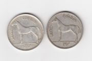 Ireland, 2 x Half Crowns, 2/6, 1939,1940, 75% Silver Coins, coins seem to be cleaned (No: 456)