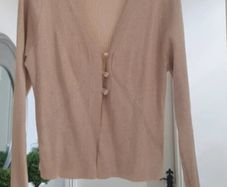River Island Gold Lurex 3 button knit