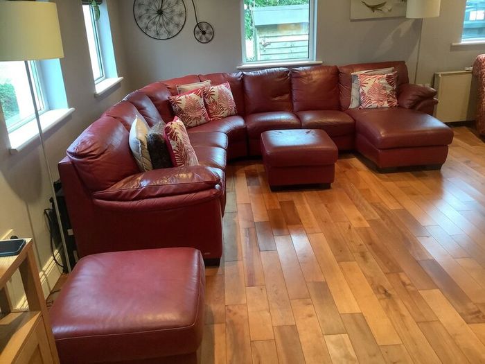 Leather corner couch
