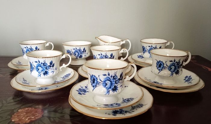 Vintage Clare Blue Floral Pattern Tea Set.