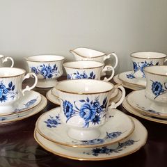 Vintage Clare Blue Floral Pattern Tea Set.