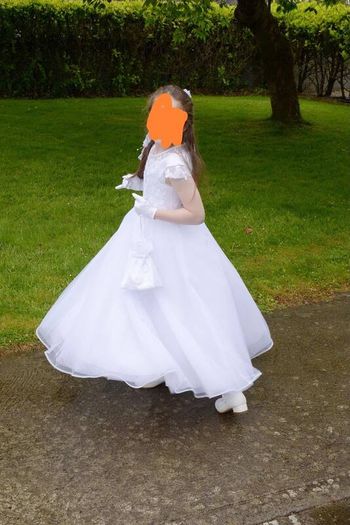 Communion Dress & Accessories and shoes ages 9 poinsettia