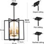 Pendant Light Fixture,Industrial 5 Light Matte Black and Golden Finish Candle Ceiling Light,Adjustable Height E14 Base Hanging Chandelier for Dining Room,Kitchen Island,Living Room,Bedroom,Hallway Image 3