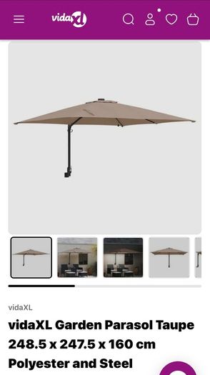 Garden Parasol - Wall Mounted