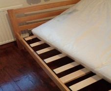 Single bed and mattress