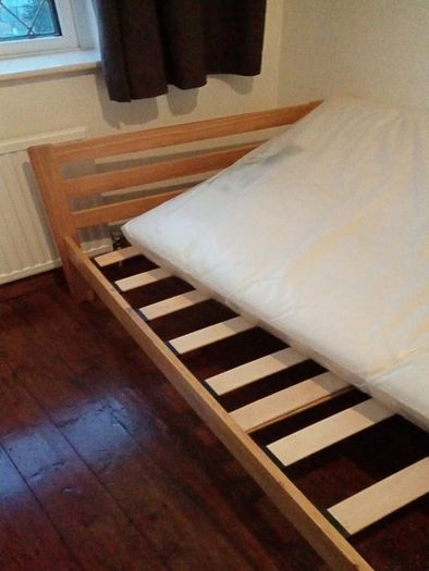 Single bed and mattress