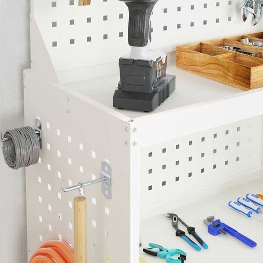 Tool Trolley White 65 x 35 x 111 cm Cold-rolled Steel