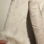 Vintage Cream Shearling-Style Coat with Faux Fur Trim Image 3