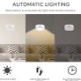 LED Motion Sensor Night Light, [4 Pack] Stick-On Night Light by Battery Powered, Stair Sensor Lights Indoors, Auto/ON/Off Light for Toilet, Hallway, Closet, Kitchen, Children's Room, Warm White light (FREE POSTAGE) Image 4