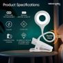 Dimmable LED Clip On Light - 4.5W Touch Control LED Lamp with Flexible Neck & Strong Clamp - 5 Colours & Brightness Levels, USB Rechargeable Desk Light - White Image 5