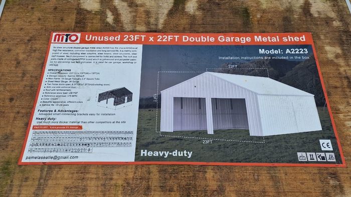 22ftx23ft Steel Double Garage