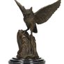 Majestic Bronze Owl Sculpture - Bronze, Marble, Signed Image 2