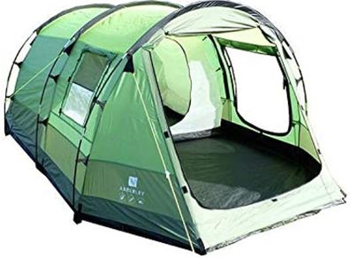 Abberley 2 berth 3.7m x 2.2m Tunnel Tent Green - 5000mm waterproofing UV Protection Canopy Poles & sewn in groundsheet (FREE POSTAGE)