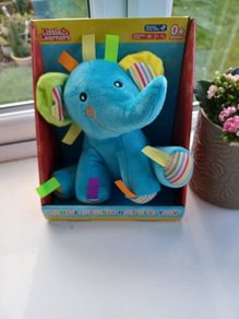 NEW Little Learners Elephant Plush Rattle