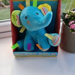 NEW Little Learners Elephant Plush Rattle