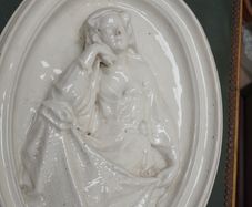 Antique Italian-Style Glazed Terracotta Relief - After Della Robbia