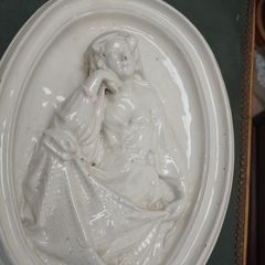 Antique Italian-Style Glazed Terracotta Relief - After Della Robbia