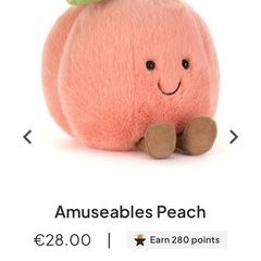 New JELLYCAT Amuseables Peach