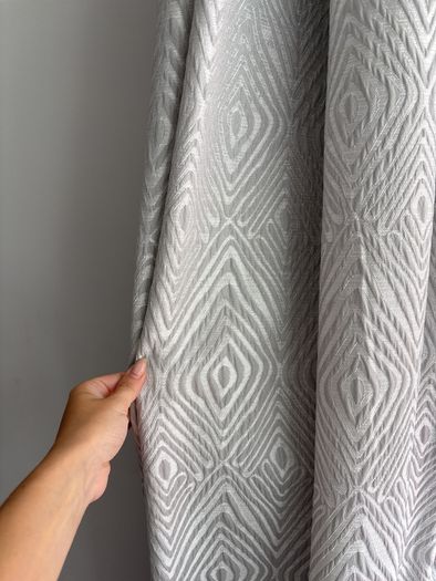 Grey Silver Heavy Curtains 90 x 90