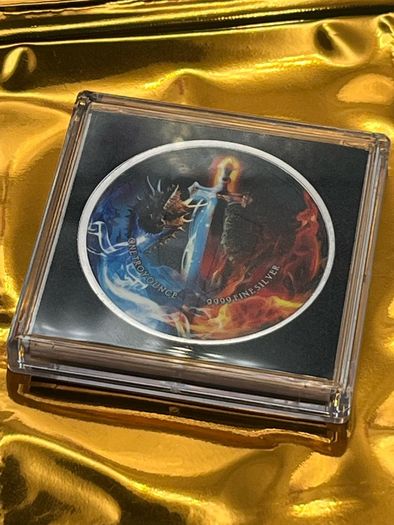 1oz Fine 9999 Silver Bullion Sword of fire and Ice 2023.