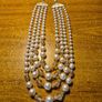 1960s Vintage Faux Pearls Crystal 4 Strand Japan 17.5 Inch Necklace 60s Image 3
