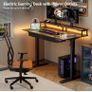 Standing Desk, Electric Height Adjustable Desk with 3 AC Outlets & 2 USB Ports, 120 x 60 cm Stand Up Desk with 2 Drawers Image 6