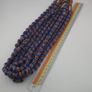 Antique Venetian Style Blue Chevron Glass Beads Necklace Strand Image 9