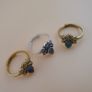 Lot Of Vintage 3 Adjustable Flower desgin Brass Rings With Jade ,Lapis Lazuli ,MoonStone Image 8