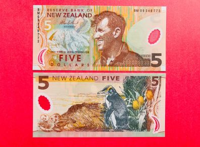New  Zealand  5 Dollars  2009  Pick  185e  Polymer / Plastic  ( Uncirculated )