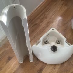 Twyford cloakroom corner sink and pedestal