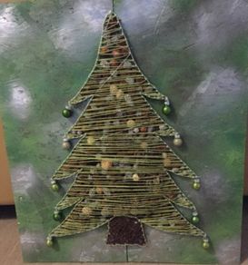 Handmade Christmas tree string art