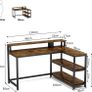 _Computer desk, L-shaped desk, home office, study desk with monitor stand and shelves, industrial corner desk Image 5
