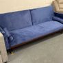 3-Seater Sofa Bed with Gold Legs , Blue velvet Image 2