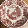 Vintage Royal Tudor Ware "Olde England" Pink / Red Transferware Teacup & Saucer Set Image 2