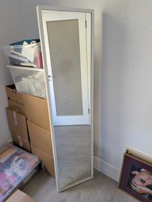 Full length white mirror
