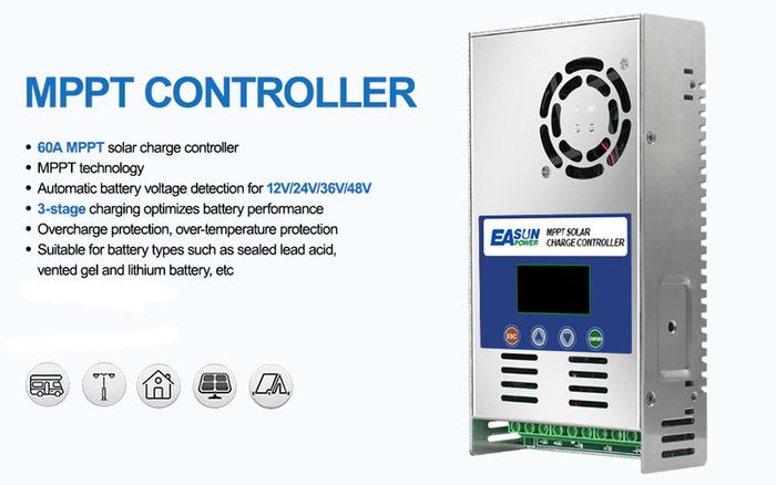60A Solar charge controller for Boat Van Camper Home
